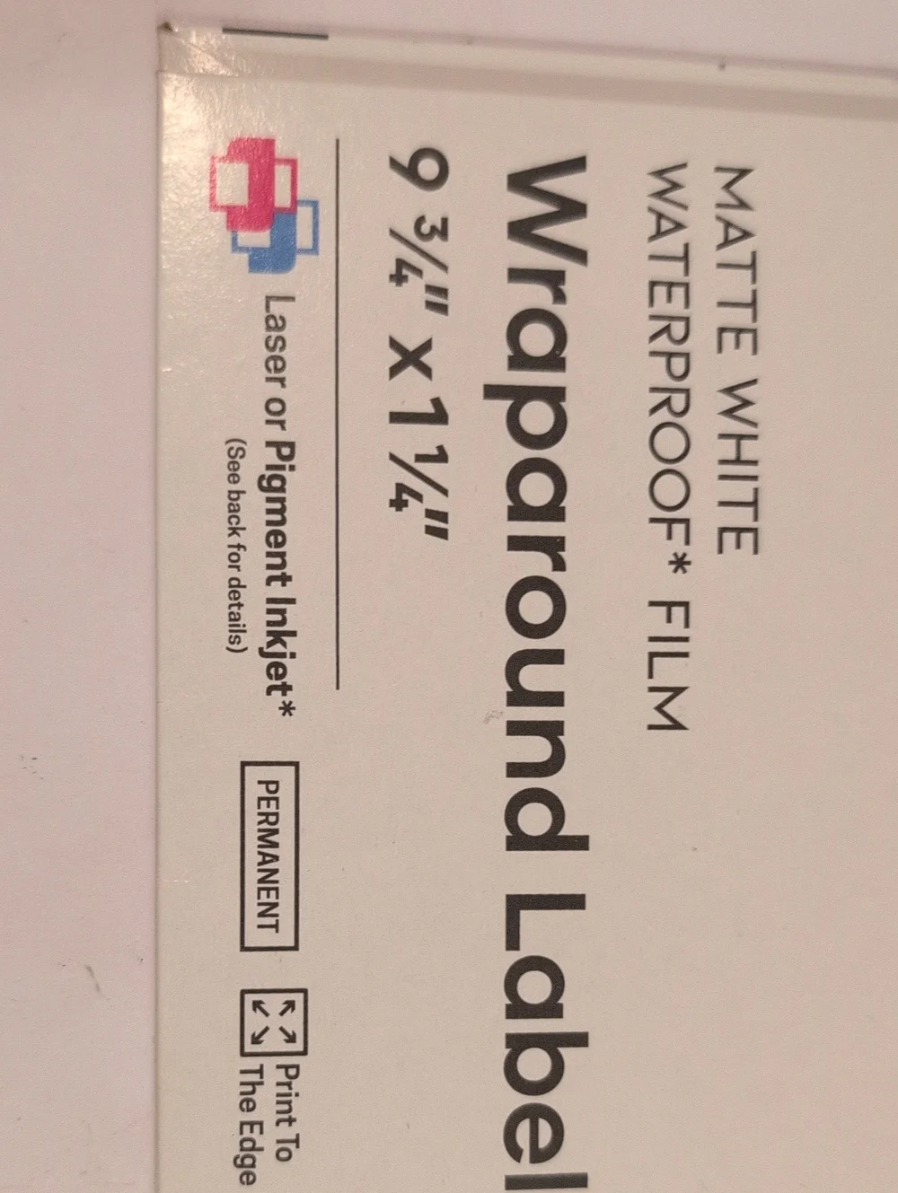 Avery Matte White Waterproof Wraparound Labels 2 Pack 9 3/4 X 1 1/4
